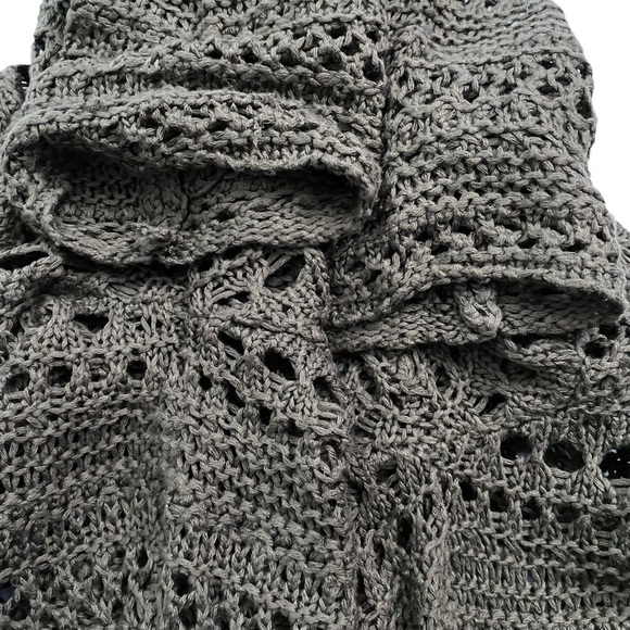 Le Chateau Olive Crochet See Through Top 3/4 Sleeves Boat Neck Small S - Picture 14 of 16